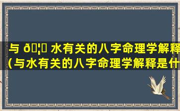 与 🦈 水有关的八字命理学解释（与水有关的八字命理学解释是什么）